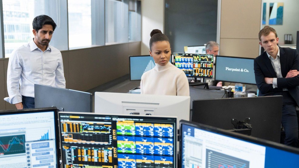 A série de TV da HBO Industry, escrita por dois ex-banqueiros de investimentos, apresenta a rígida cultura de trabalho de algumas instituições financeiras — Foto: BBC News fonte