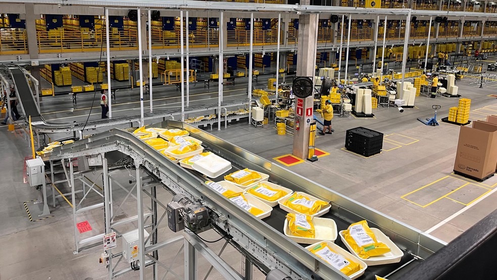 Centro de distribuição do Mercado Livre em Cajamar em dia de Black Friday, São Paulo — Foto: Mariana Letizio