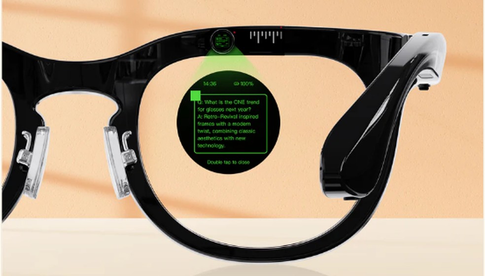 Óculos inteligente da Halliday — Foto: Reprodução/Halliday