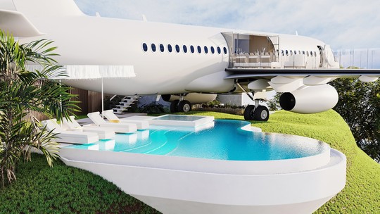 Boeing 737 é transformado em hospedagem de luxo em Bali, com diária que pode chegar a R$ 36 mil; veja fotos