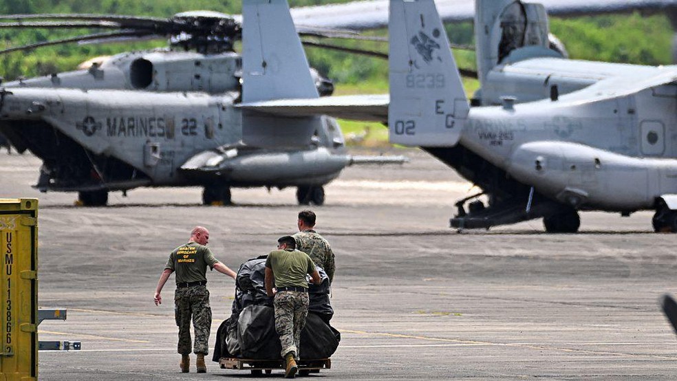 EUA intensificam exerc&iacute;cios militares no Caribe enquanto ampliam press&atilde;o sobre a Venezuela &mdash; Foto: BBC News fonte