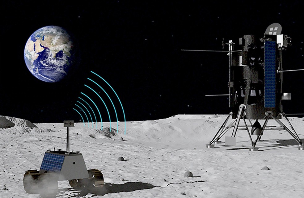 Rede 4G da Nokia será instalada na Lua com ajuda de foguete da SpaceX, com estação permanente e rover conectado — Foto: Reprodução/Nokia