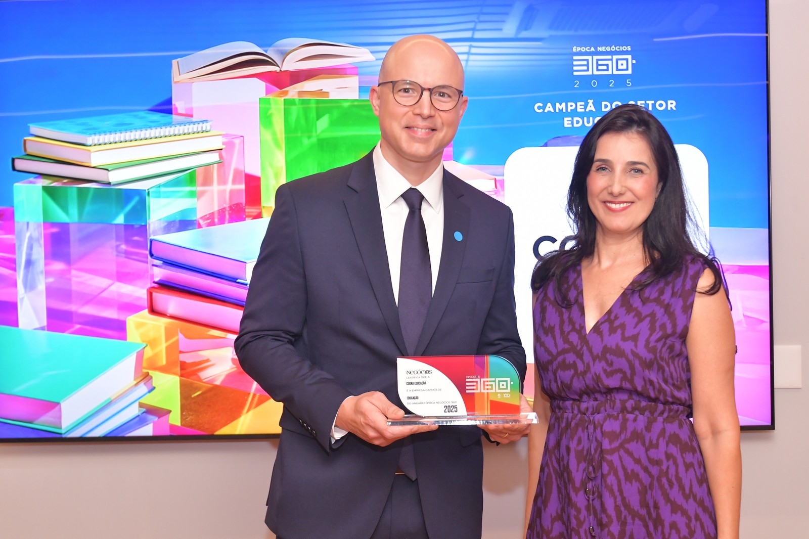 A Cogna Educação, liderada pelo CEO Roberto Valerio, venceu na categoria Educação — Foto: Flavio Santana