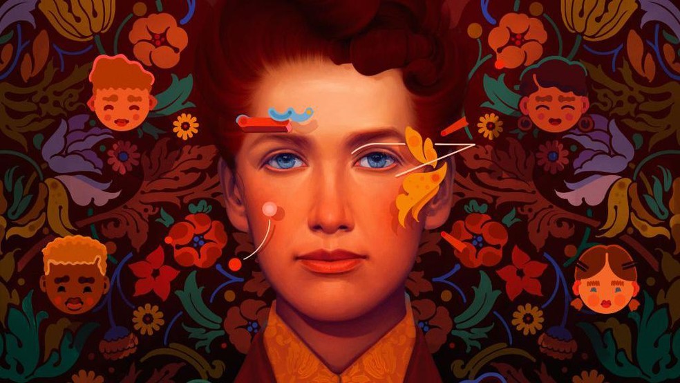 Um retrato de Eglantyne Jebb feito pelo artista Sam Rodríguez por ocasião do Dia Internacional da Mulher de 2023 — Foto: BBC News fonte