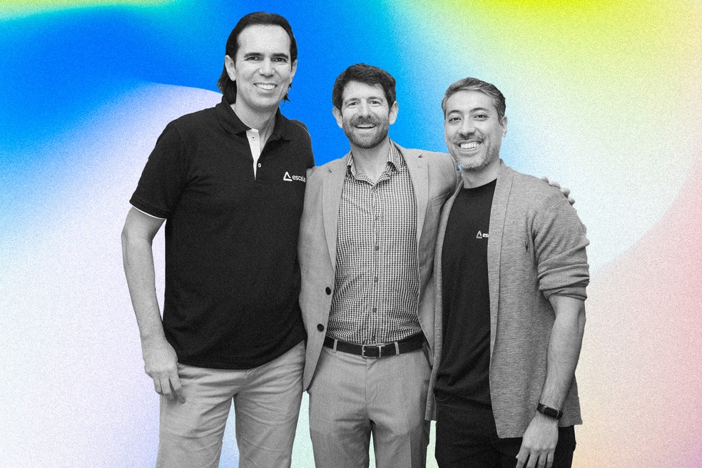 Daniel Rosa, Mathew Kligerman e Ken Diamond, cofundadores da Escale — Foto: Luciano Alves
