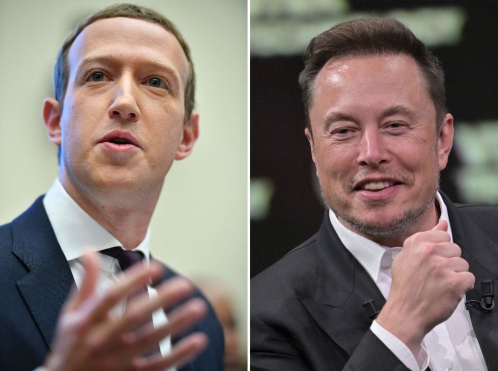 Musk e Zuckerberg: será que vem luta mesmo? — Foto: Getty Images