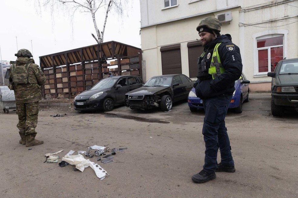 Drone Molniya usado em ataque a Kharkiv, no leste da Ucrânia — Foto: BBC News fonte