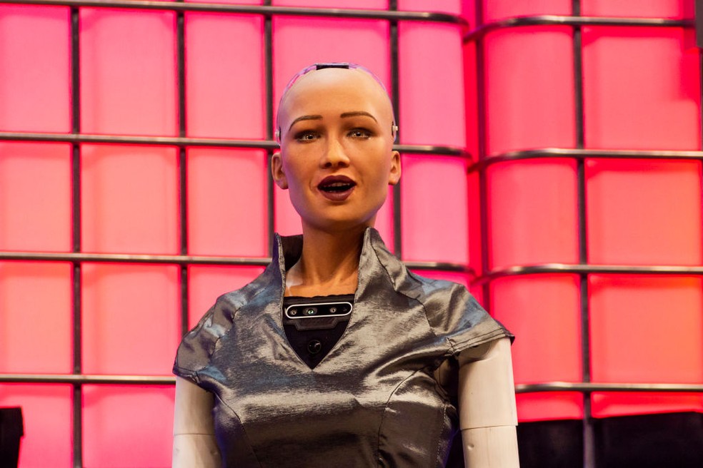 Sophia é uma das robôs que deve participar da conferência da ONU — Foto: Getty Images
