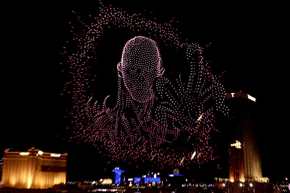 Show de drones de Stranger Things, em Las Vegas — Foto: Greg Doherty/Getty Images for Netflix