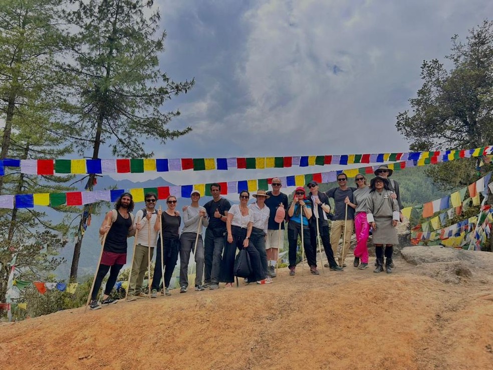 Grupo de lideranças que viajou ao Butão — Foto: Arquivo pessoal