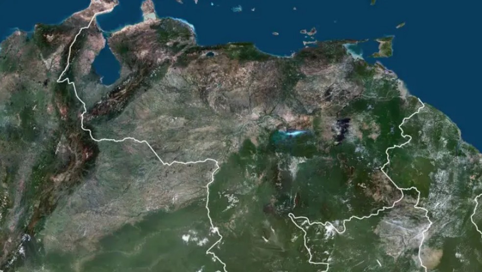 Venezuela vista do espaço — Foto: Getty Images via BBC News