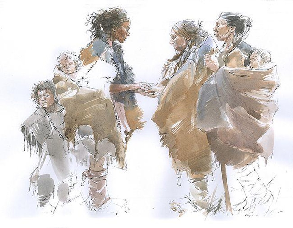 Especialistas acreditam que os Homo sapiens não apenas se misturaram com os neandertais, mas também com os denisovanos — Foto: BBC News fonte