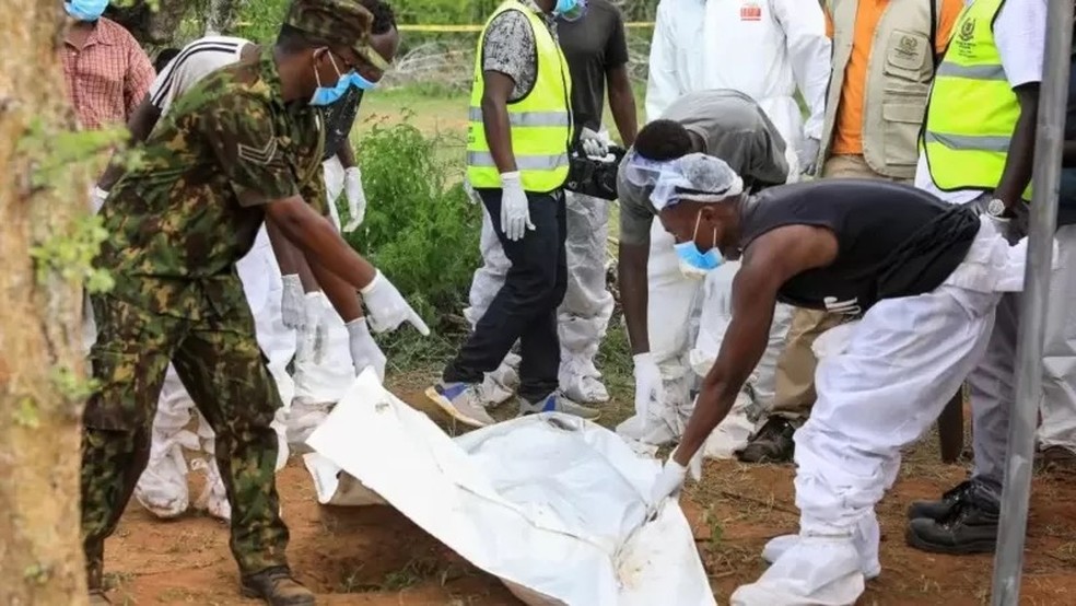Mais de 80 integrantes de uma seita cristã no Quênia morreram — Foto: EPA via BBC