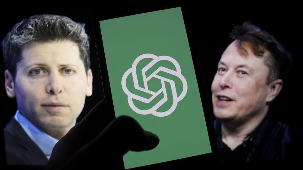Sam Altman e Elon Musk fundaram juntos a OpenAI, mas Musk abandonou a empresa em 2018 por divergências de gestão, entre outros motivos — Foto: BBC News fonte