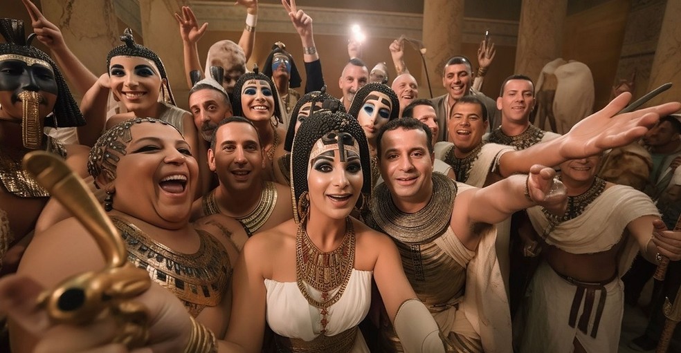 Rainha Cleópatra, última faraó do Egito, feita por inteligência artificial. — Foto: Reprodução Midjourney/Duncan Thomsen